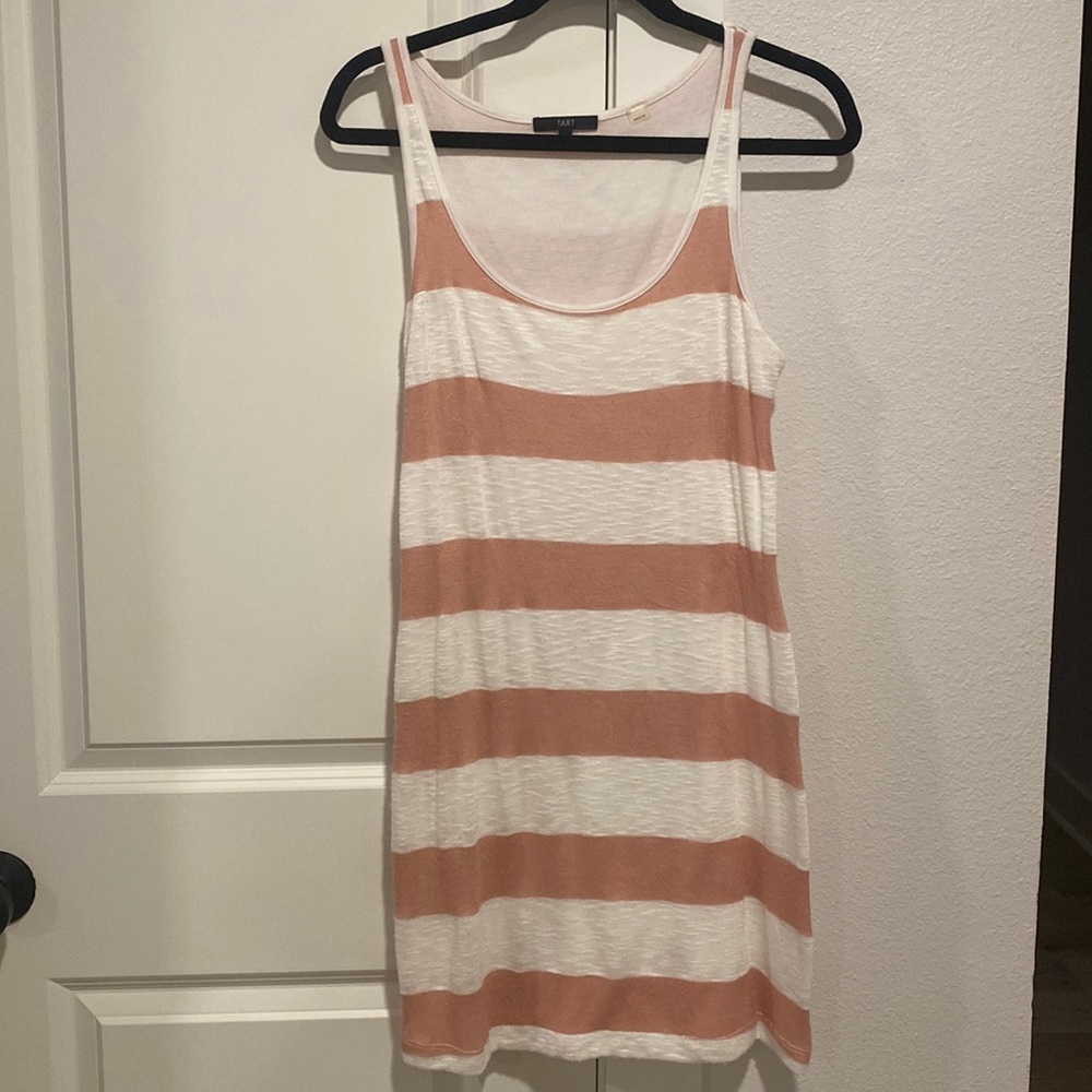 Tart pink stripped tank dress